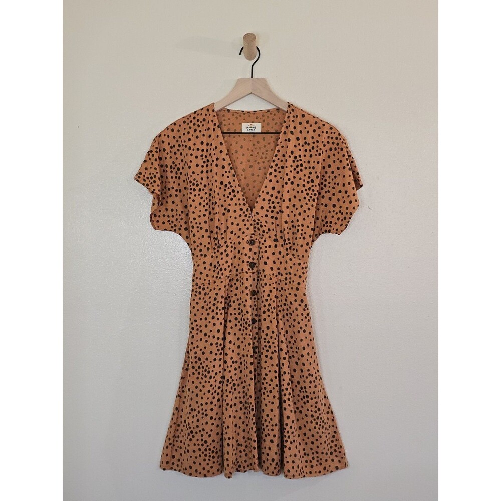 Marine Layer Camilla Cheetah Print A-Line Mini Dress Size M Tencell Lyocell - Picture 2 of 13